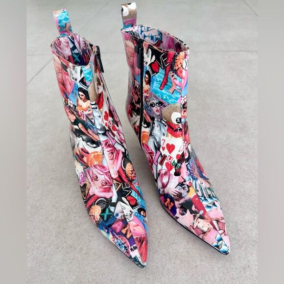 CHRISTIAN LOUBOUTIN Epic Booty Leather Printed Ankle Boots 70 EU 36.5 US 6.5 - Picture 8 of 10